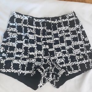 black and white sparkly short